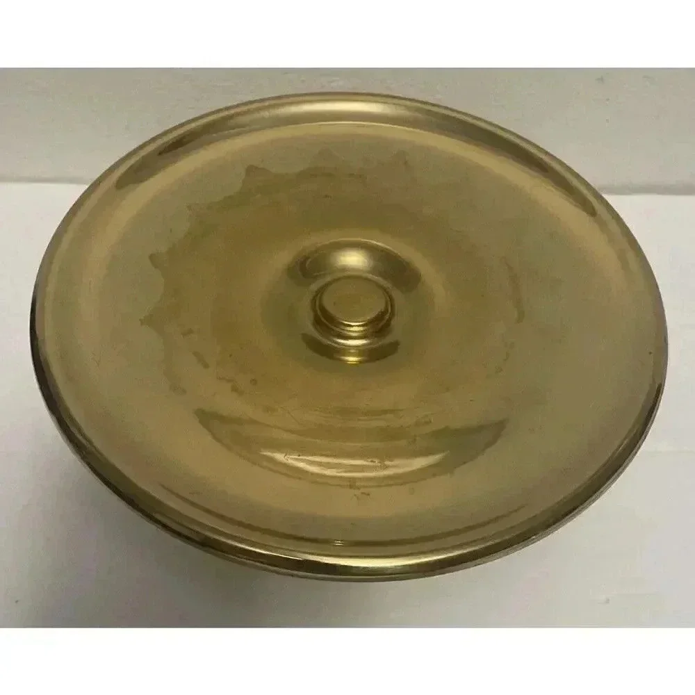Vintage Solid Brass Pillar Candle‎ Holder 6 1/2”W x 2 3/4” H